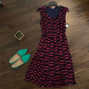 Halogen NWT lips pleated dress